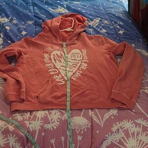American Eagle Outfitters Women's Coral Pullover Hoodie L y2k 2000s Vintage love